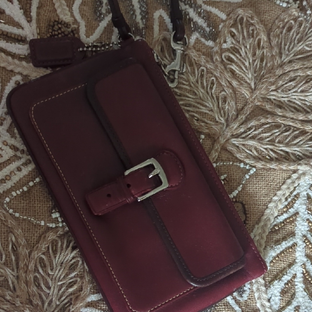 Coach Burgundy Leather Accessory with Tag